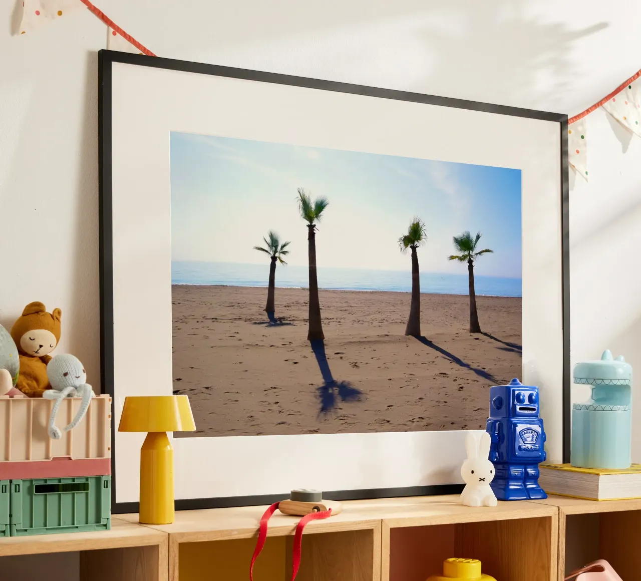 Palm trees at the beach carta hahnemühle da Fjöllart