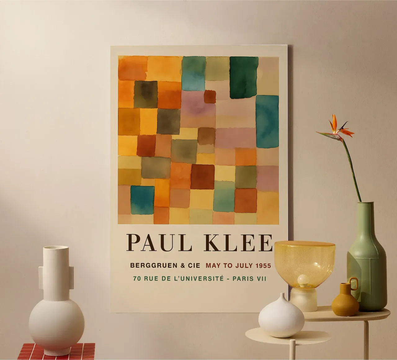 Paul Klee Squares Abstract Bauhaus Geometric Print canvas by Bakara