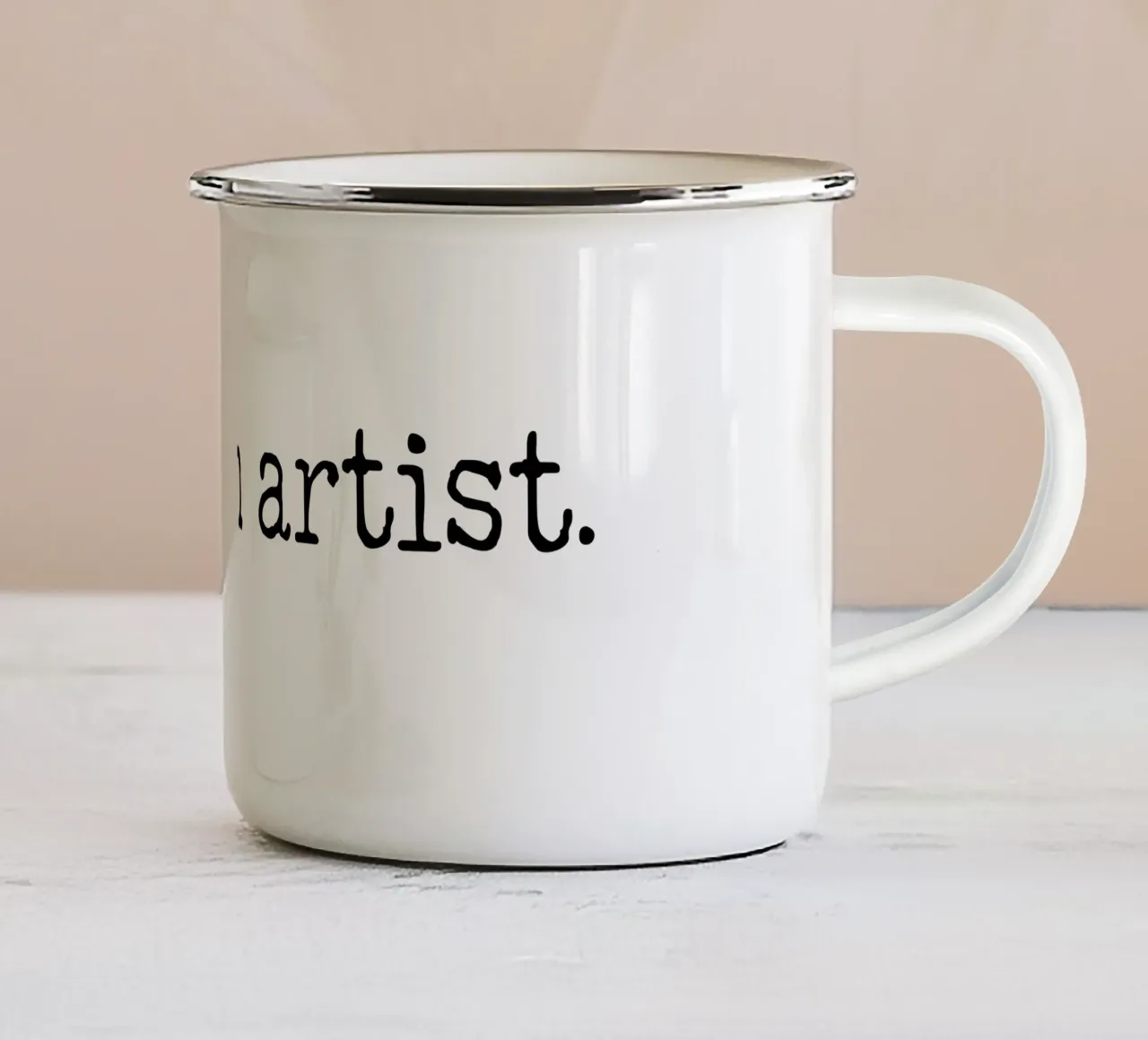 Sono un artista, semplice design di testo tazza in smalto da RB-Quotes