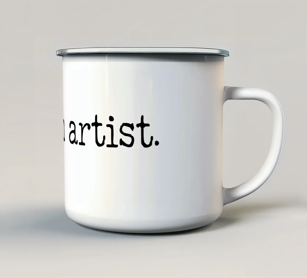 Sono un artista, semplice design di testo tazza in smalto da RB-Quotes