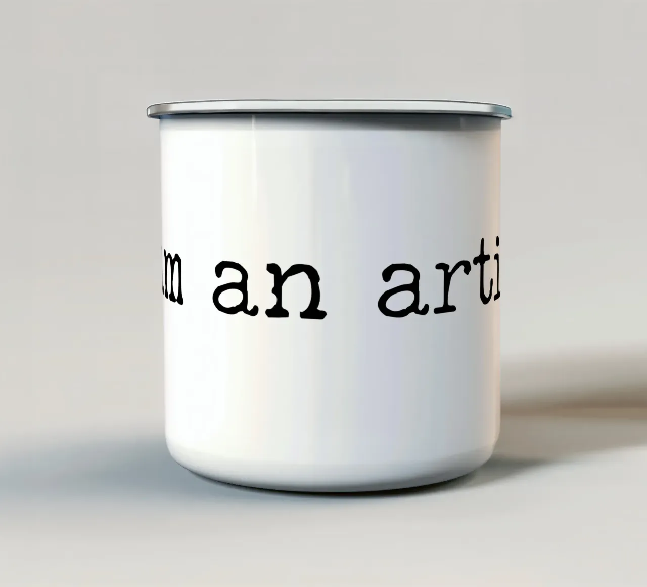 Sono un artista, semplice design di testo tazza in smalto da RB-Quotes