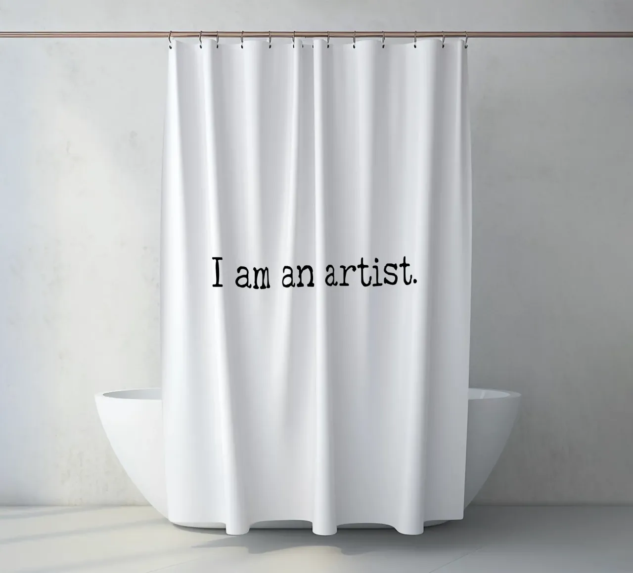 Sono un artista, semplice design di testo tenda da doccia da RB-Quotes