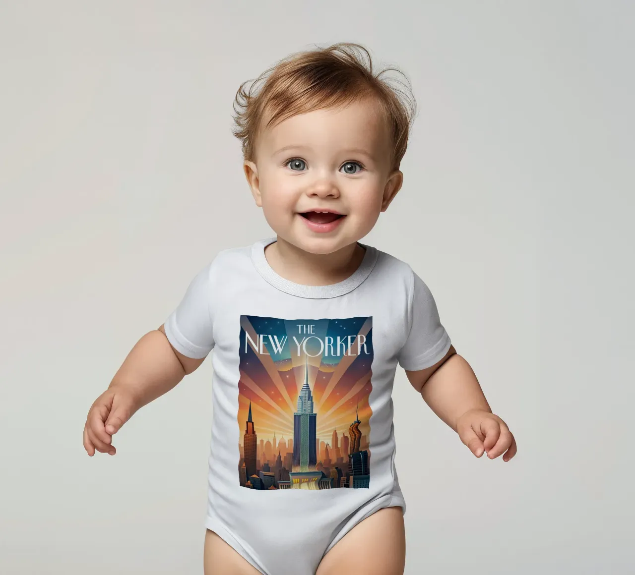 Il New Yorker body neonato maniche corte da 🎁 NOBELART