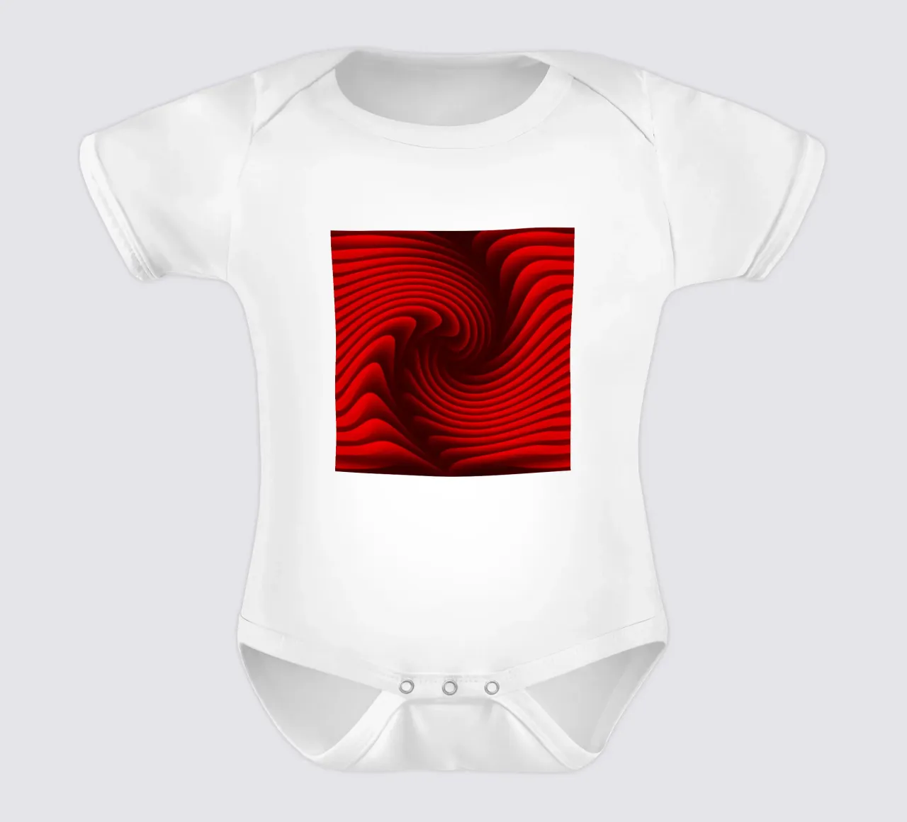 Golven, abstract, rood babyrompertje korte mouwen van Atteloi