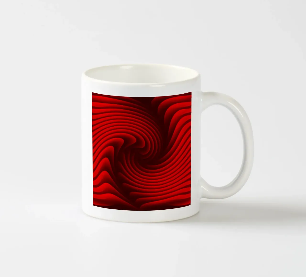 Golven, abstract, rood keramische mok van Atteloi