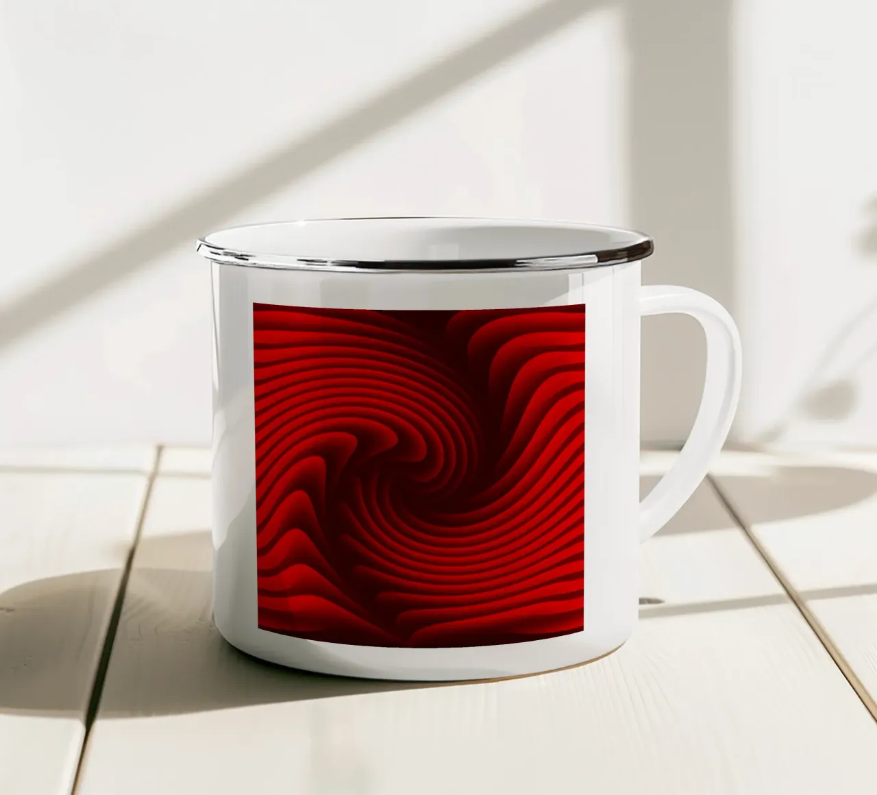 Onde, Astratto, Rosso tazza in smalto da Atteloi