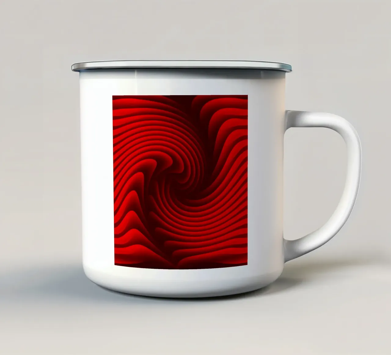 Onde, Astratto, Rosso tazza in smalto da Atteloi