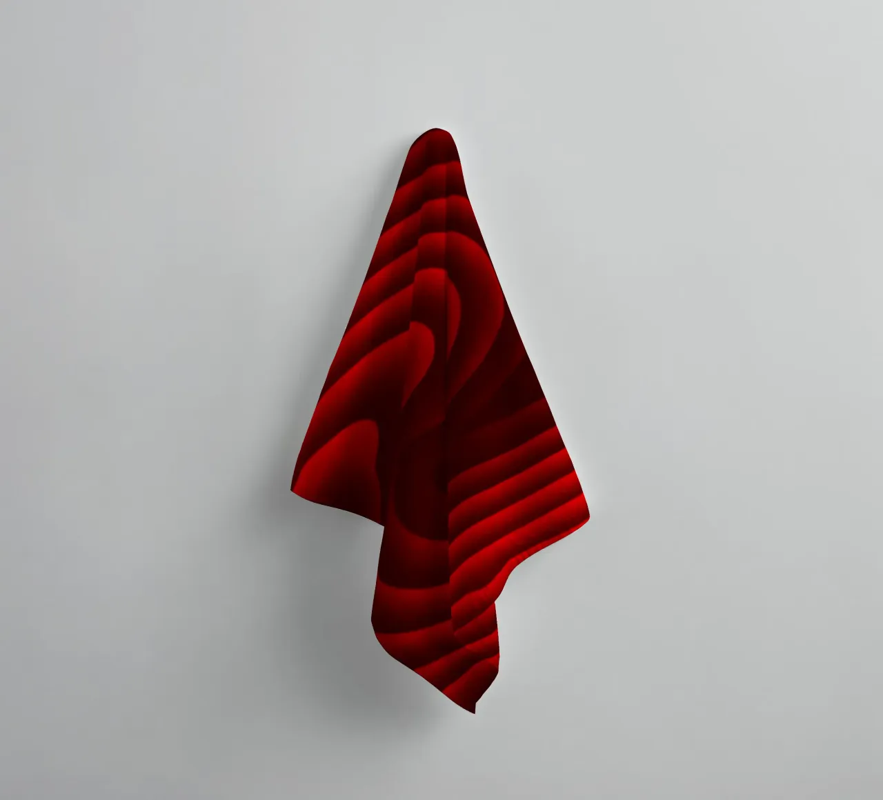 Golven, abstract, rood badhanddoek van Atteloi