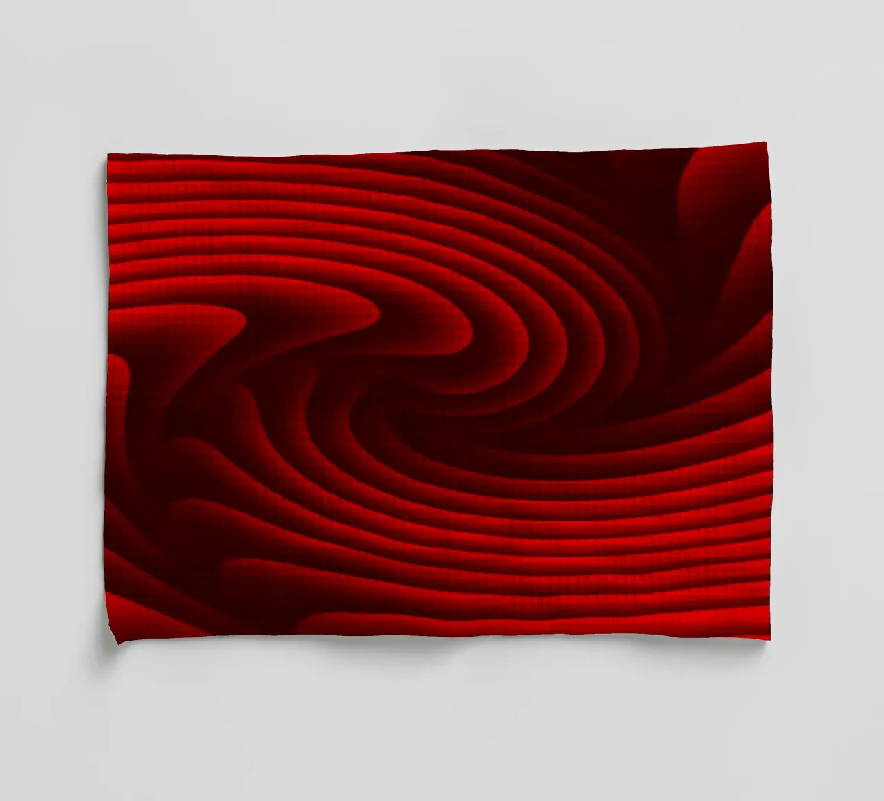Golven, abstract, rood theedoek van Atteloi