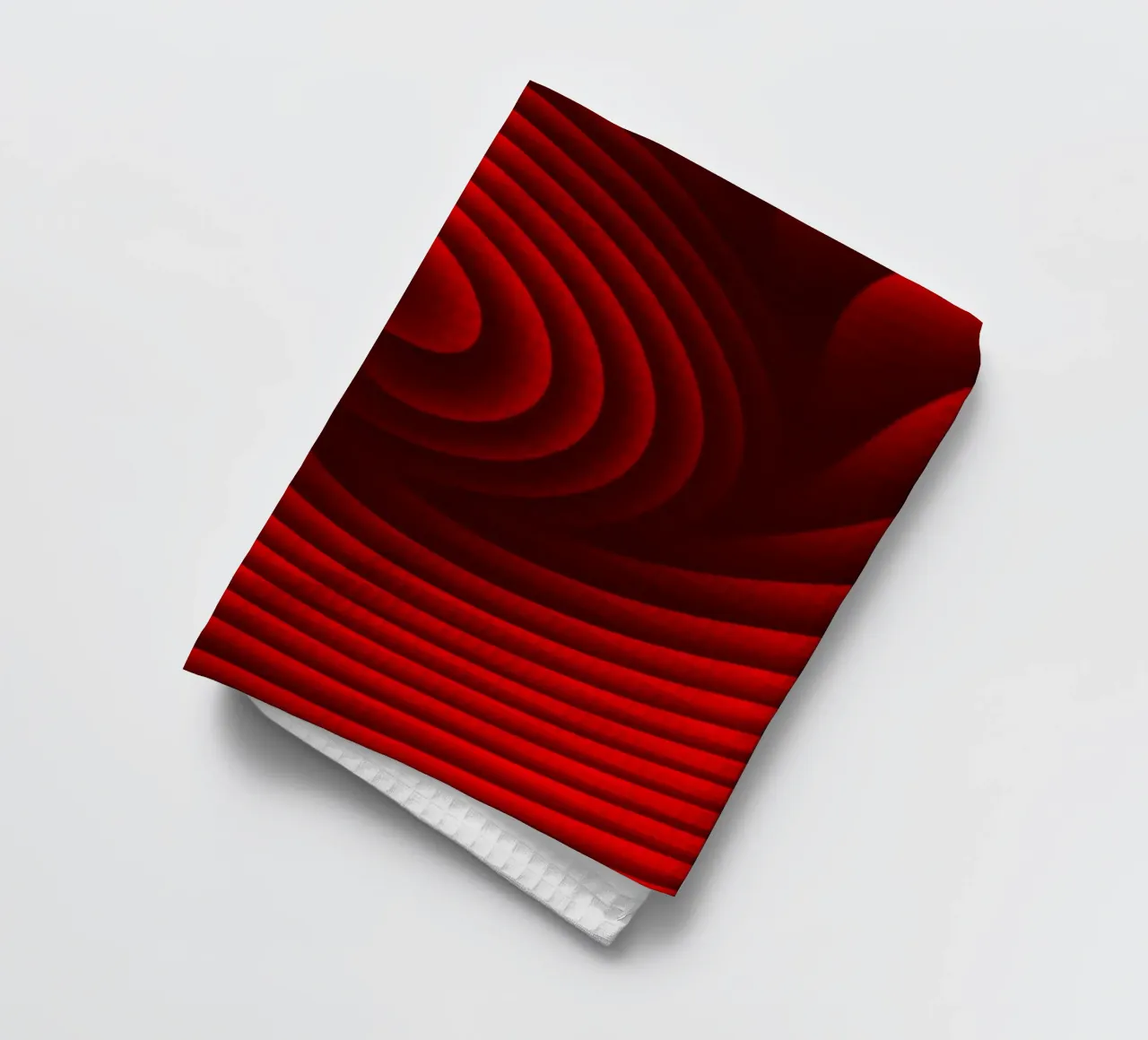 Golven, abstract, rood theedoek van Atteloi