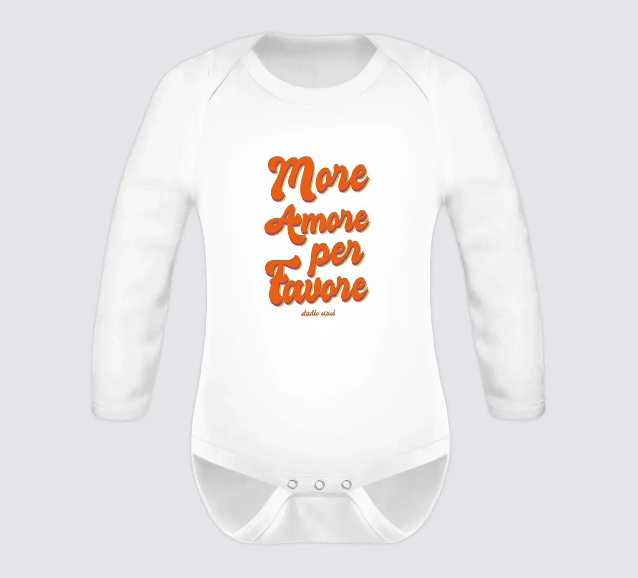 More Amore Per Favore Transparent body neonato maniche lunghe da studio scusi