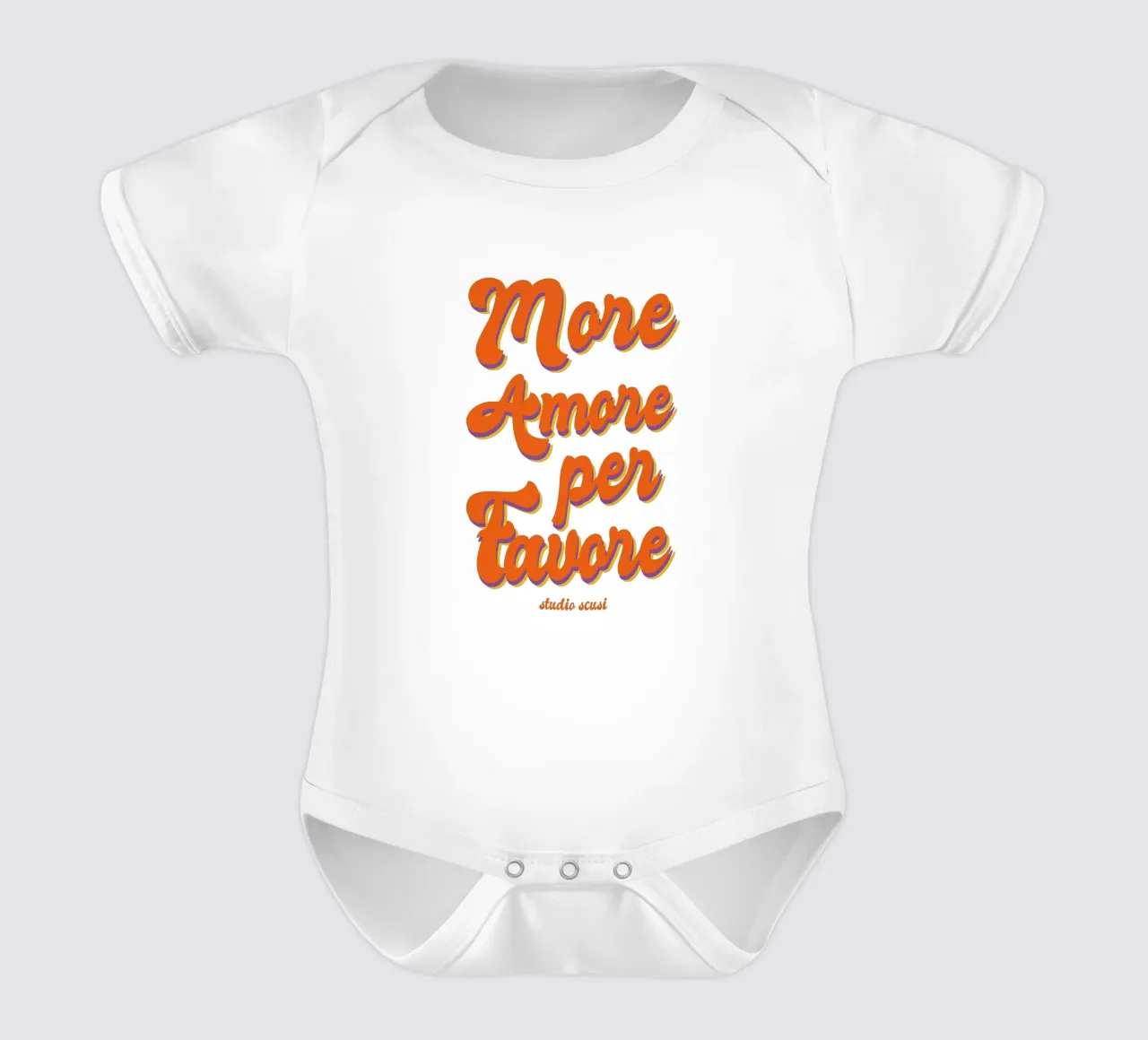 More Amore Per Favore Transparent body neonato maniche corte da studio scusi