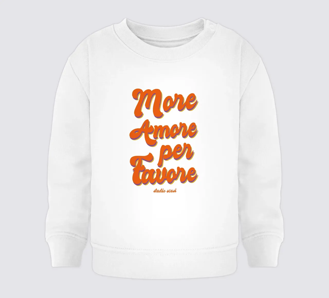 More Amore Per Favore Transparent felpa neonato da studio scusi