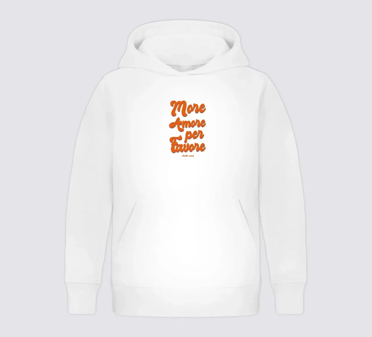 More Amore Per Favore Transparent felpa bambino con cappuccio da studio scusi