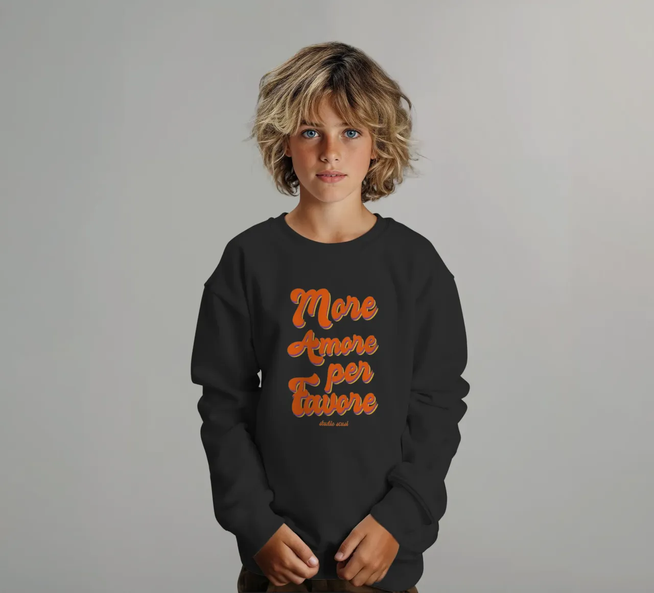 More Amore Per Favore Transparent felpa bambino da studio scusi