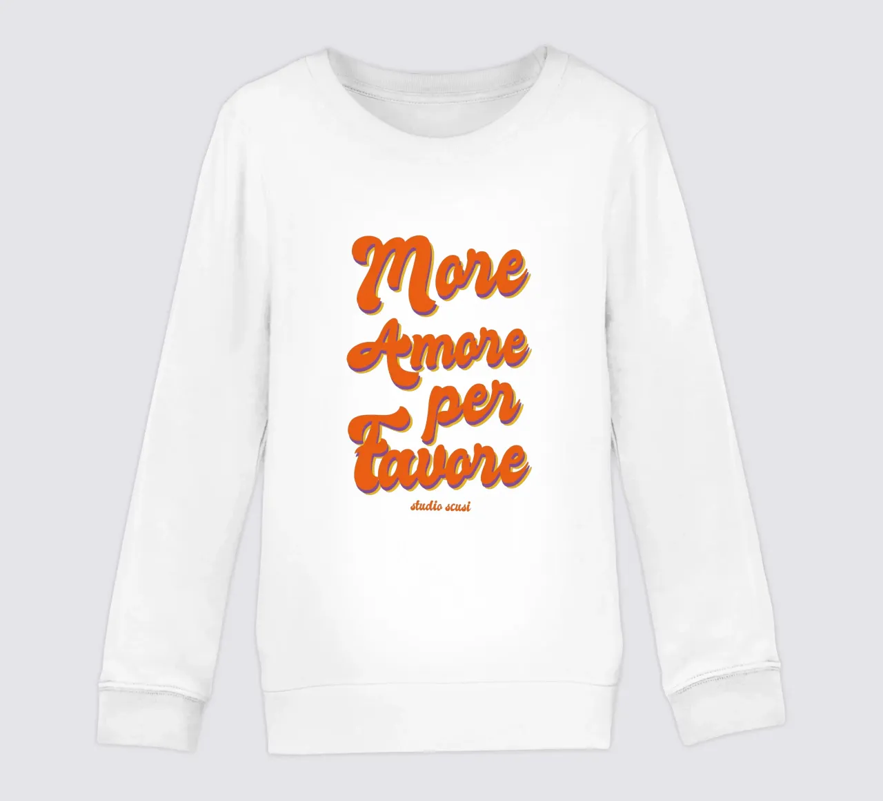 More Amore Per Favore Transparent sudadera para niño de studio scusi