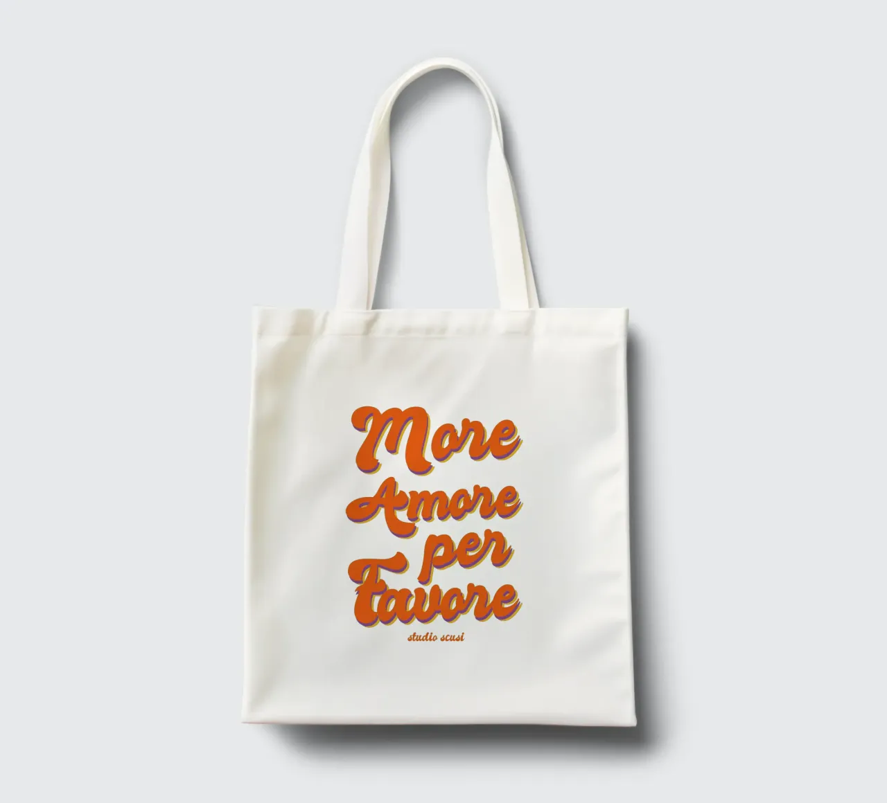 More Amore Per Favore Transparent borsa in juta da studio scusi