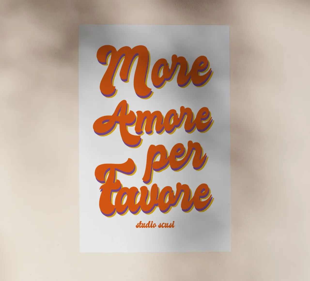 More Amore Per Favore Transparent lámina retroiluminada de studio scusi