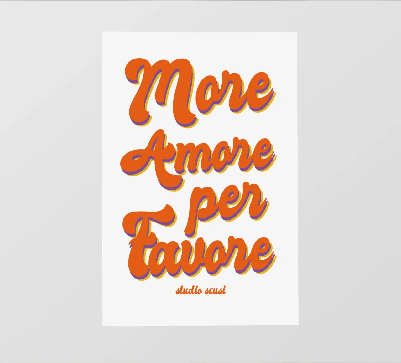 More Amore Per Favore Transparent lámina retroiluminada de studio scusi