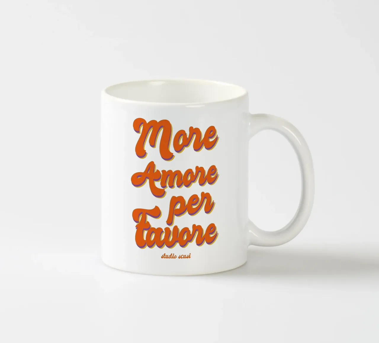 More Amore Per Favore Transparent tazza in ceramica da studio scusi