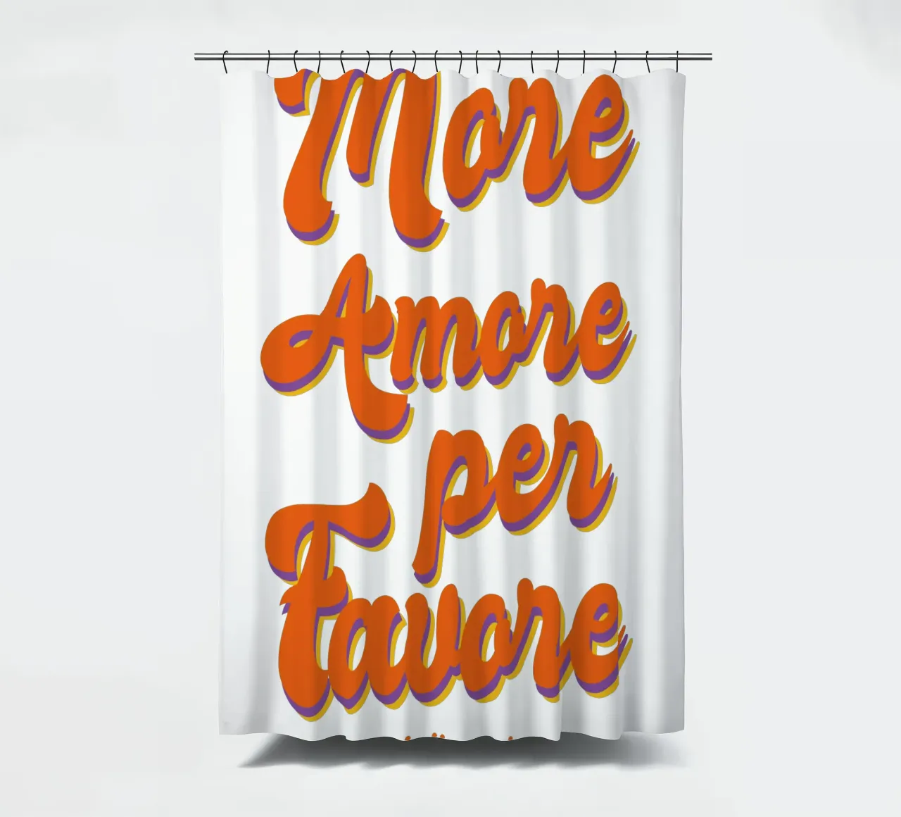 More Amore Per Favore Transparent tenda da doccia da studio scusi