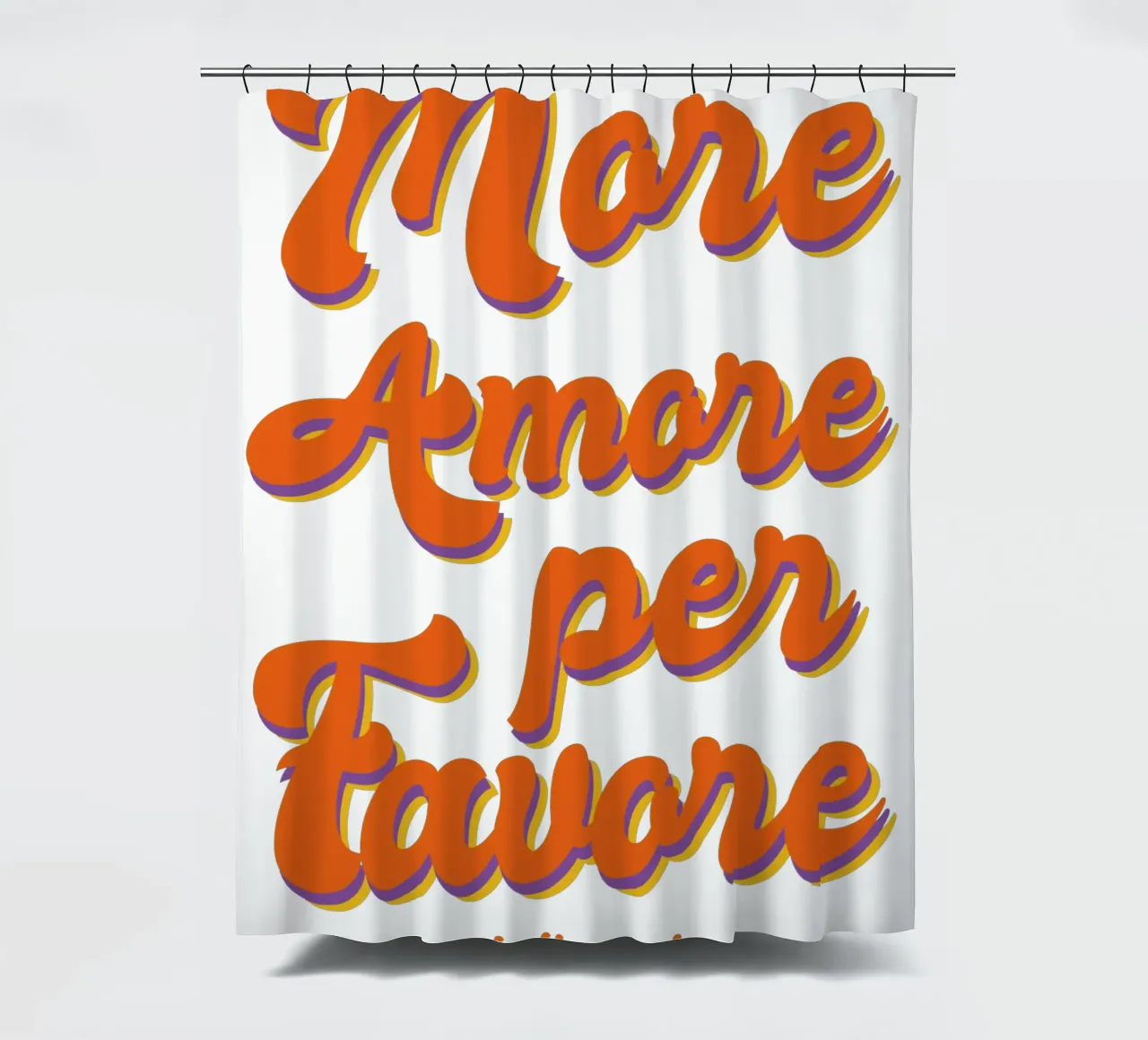 More Amore Per Favore Transparent tenda da doccia da studio scusi