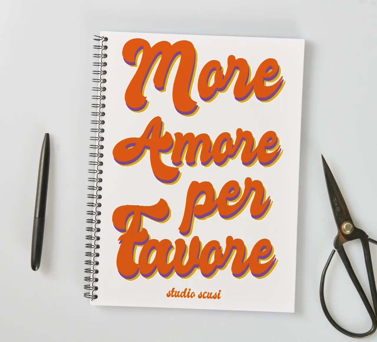 More Amore Per Favore Transparent diario ad anelli da studio scusi