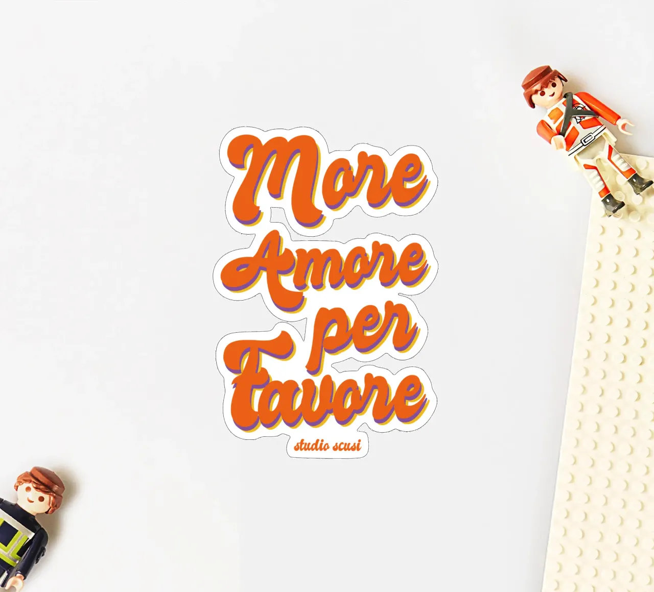 More Amore Per Favore Transparent adesivo da studio scusi