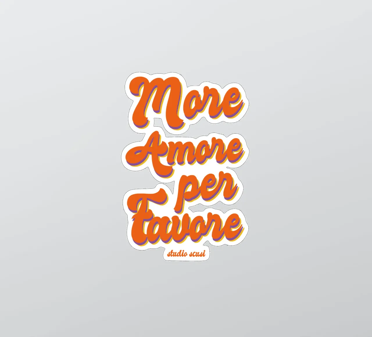 More Amore Per Favore Transparent adesivo da studio scusi