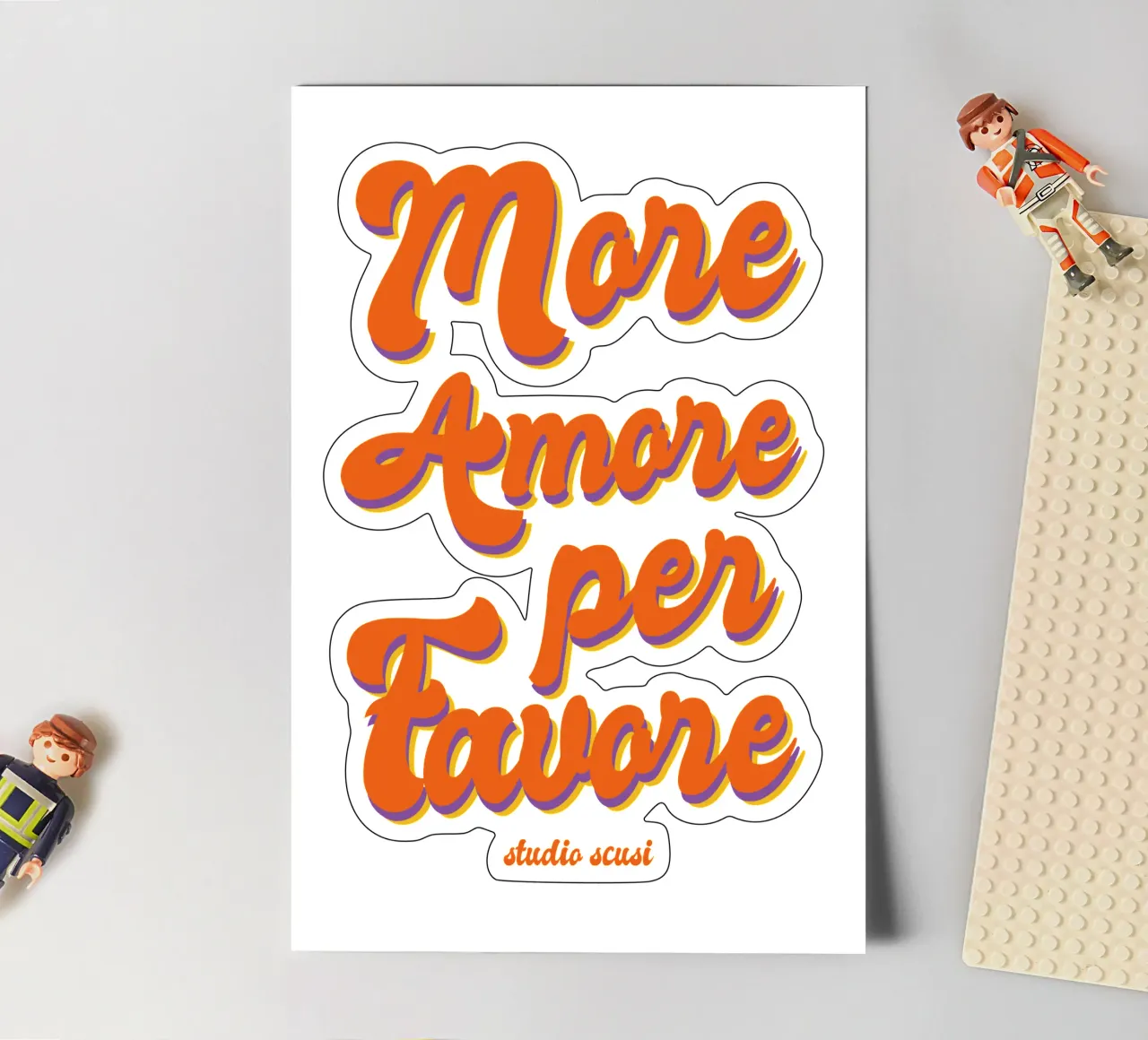More Amore Per Favore Transparent foglio adesivo da studio scusi