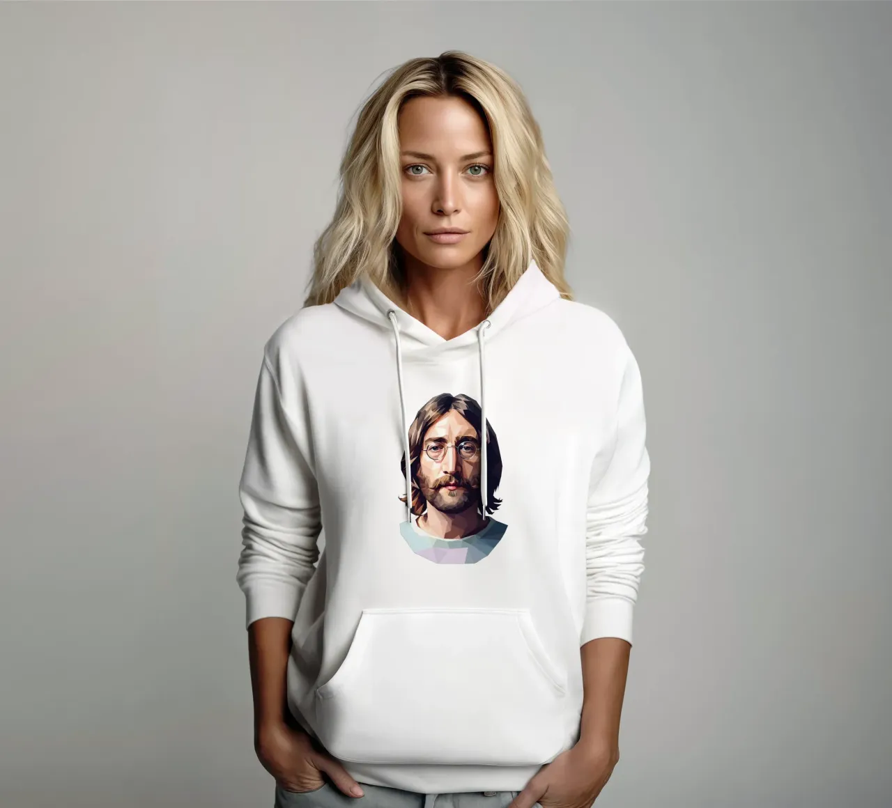 John Lennon Lowpoly felpa con cappuccio da Low Profile