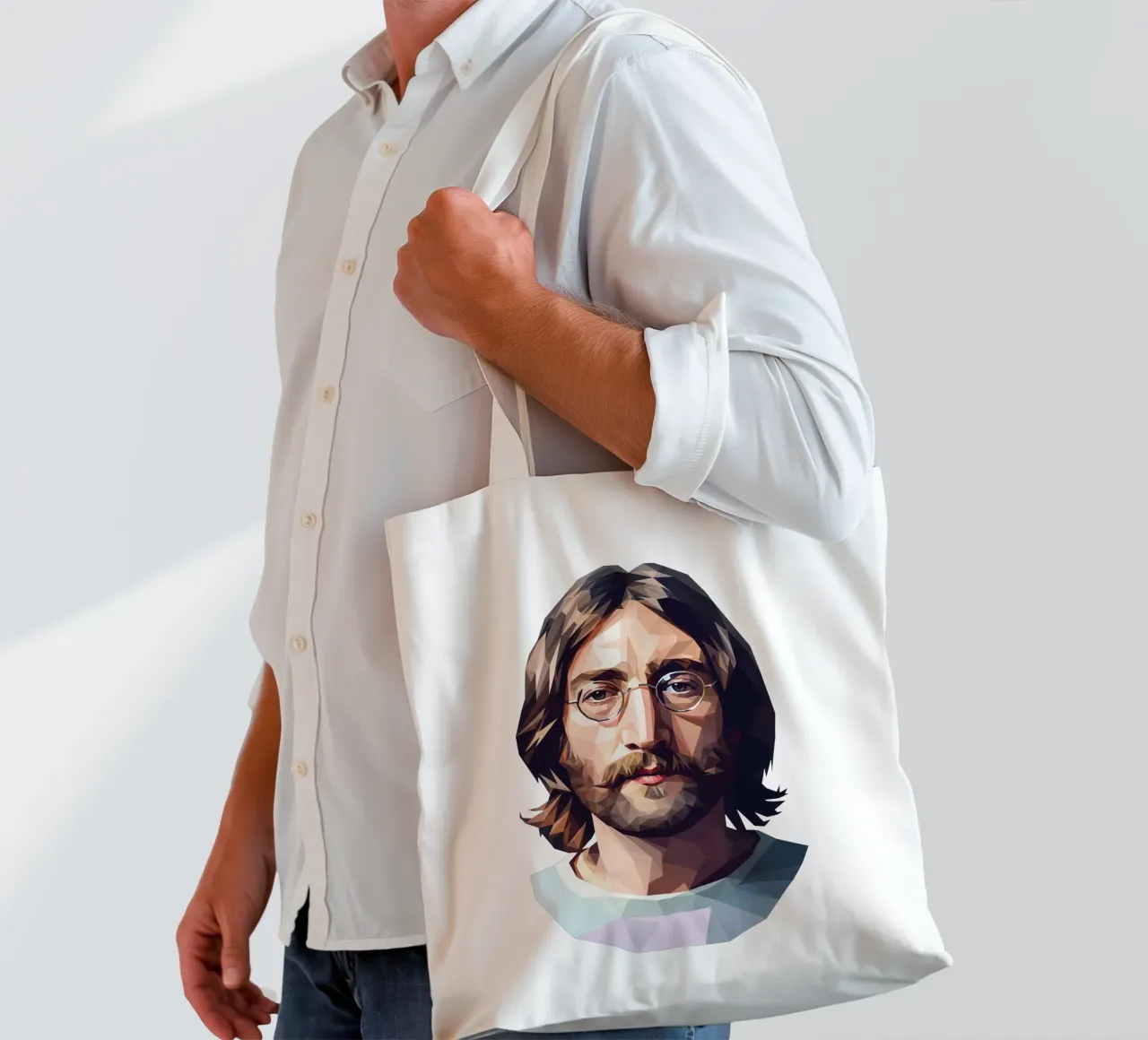John Lennon Lowpoly borsa in juta da Low Profile