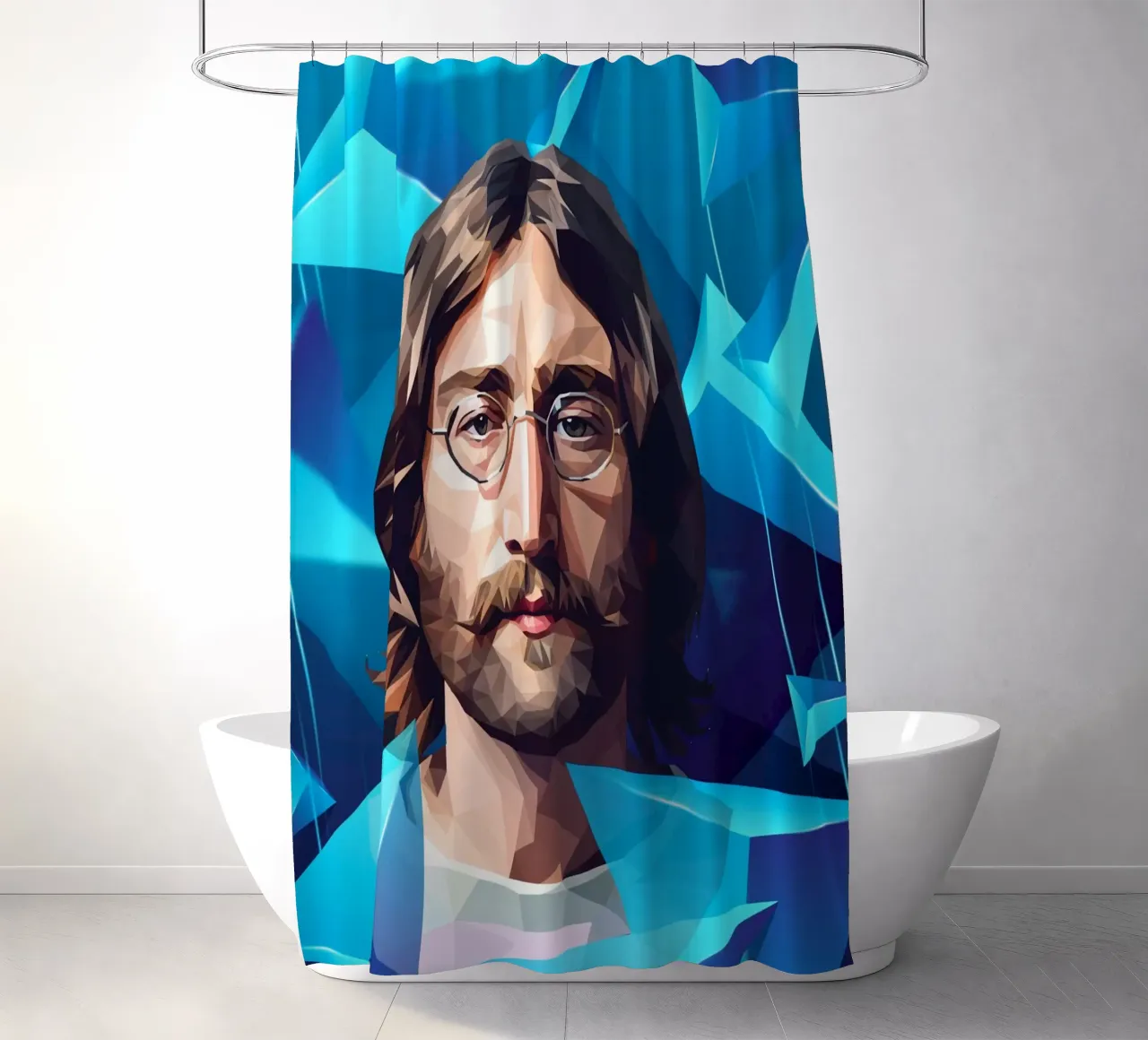 John Lennon Lowpoly tenda da doccia da Low Profile