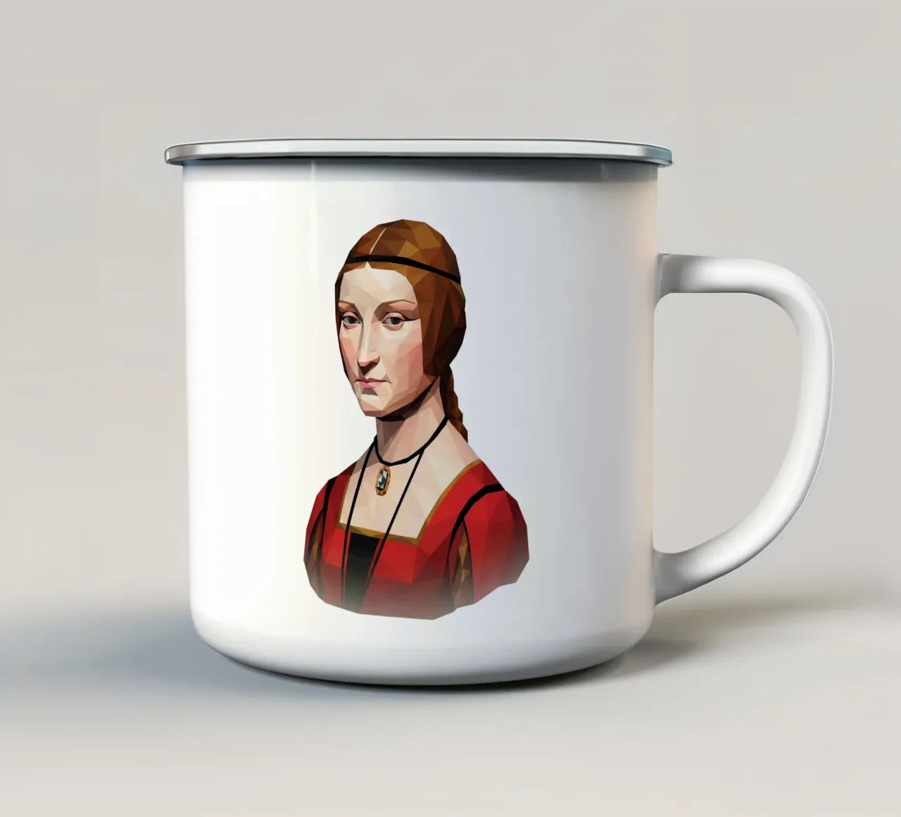 La Belle Ferronnière Lowpoly tazza in smalto da Low Profile