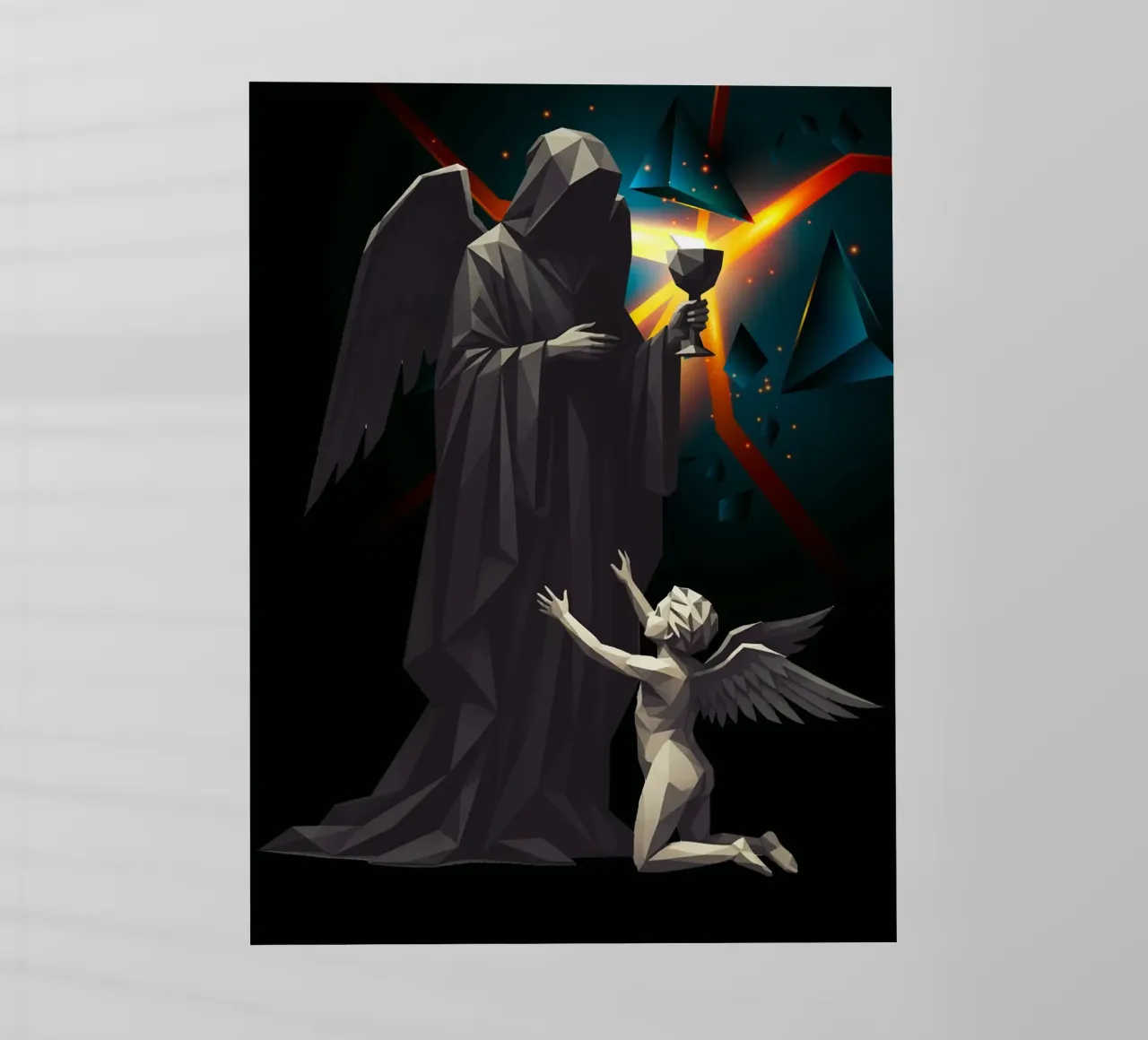 L'angelo dell'ultima tazza Lowpoly pellicola backlit da Low Profile