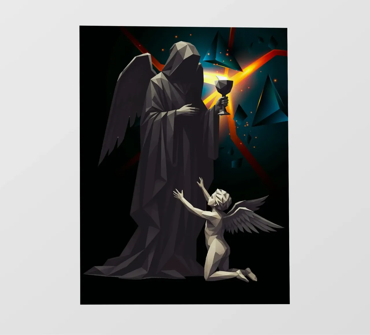 L'angelo dell'ultima tazza Lowpoly pellicola backlit da Low Profile