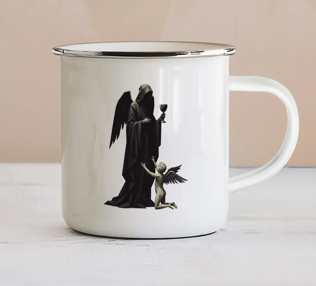 L'angelo dell'ultima tazza Lowpoly tazza in smalto da Low Profile
