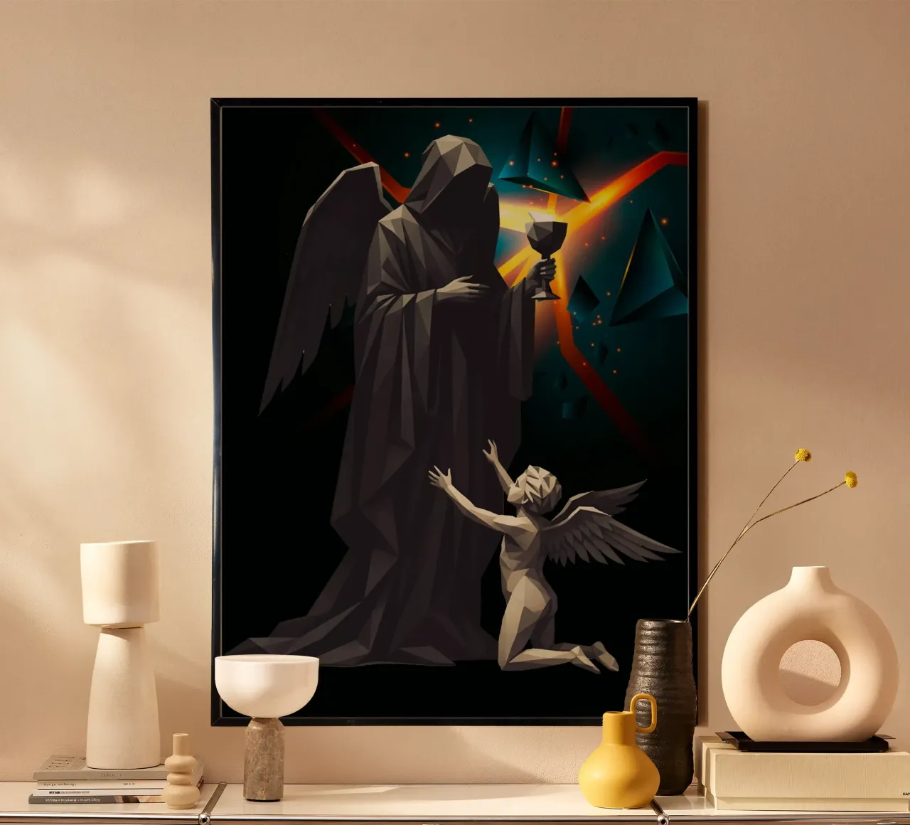 L'angelo dell'ultima tazza Lowpoly carta hahnemühle da Low Profile