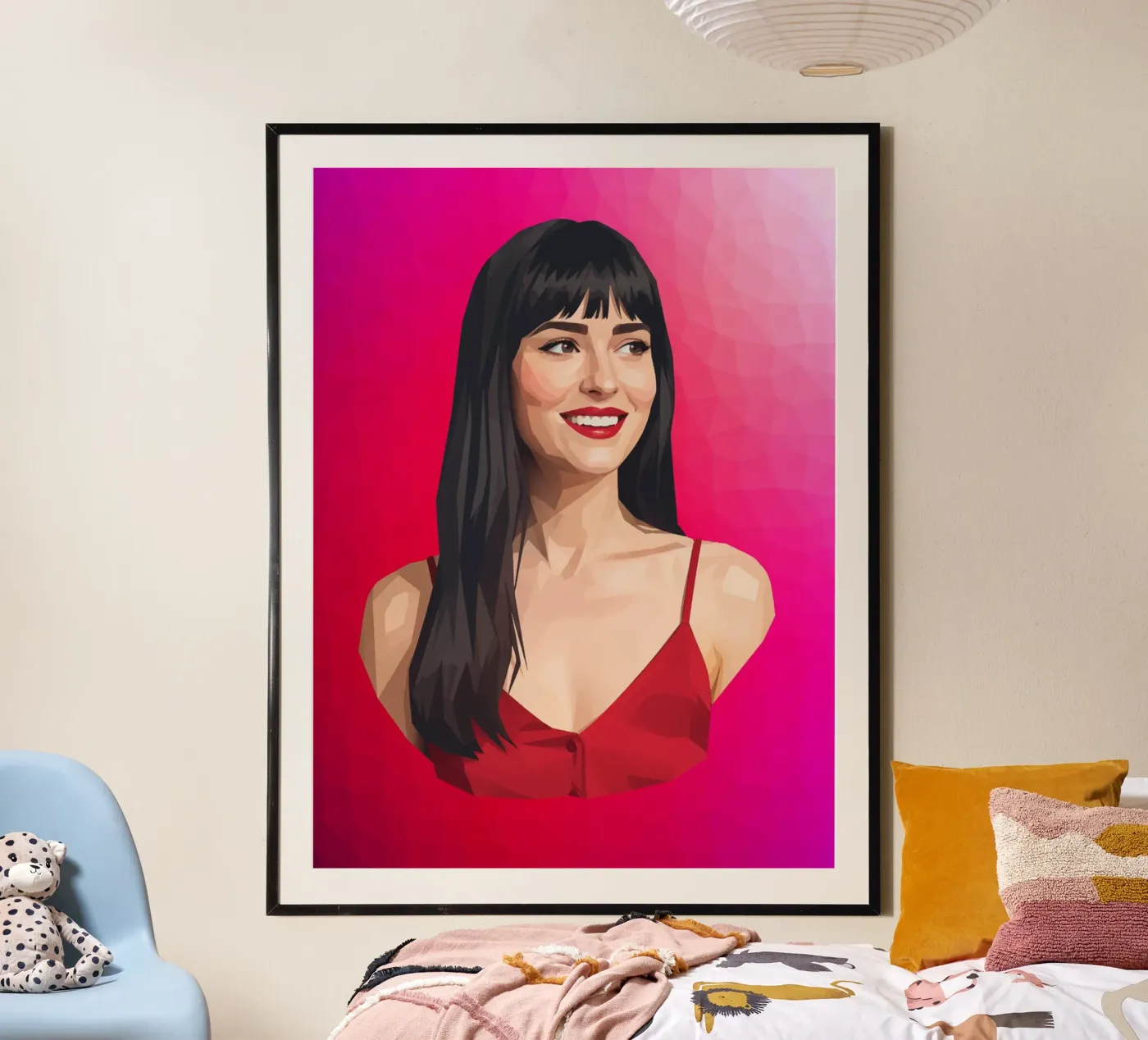 Dakota Johnson Lowpoly poster da Low Profile