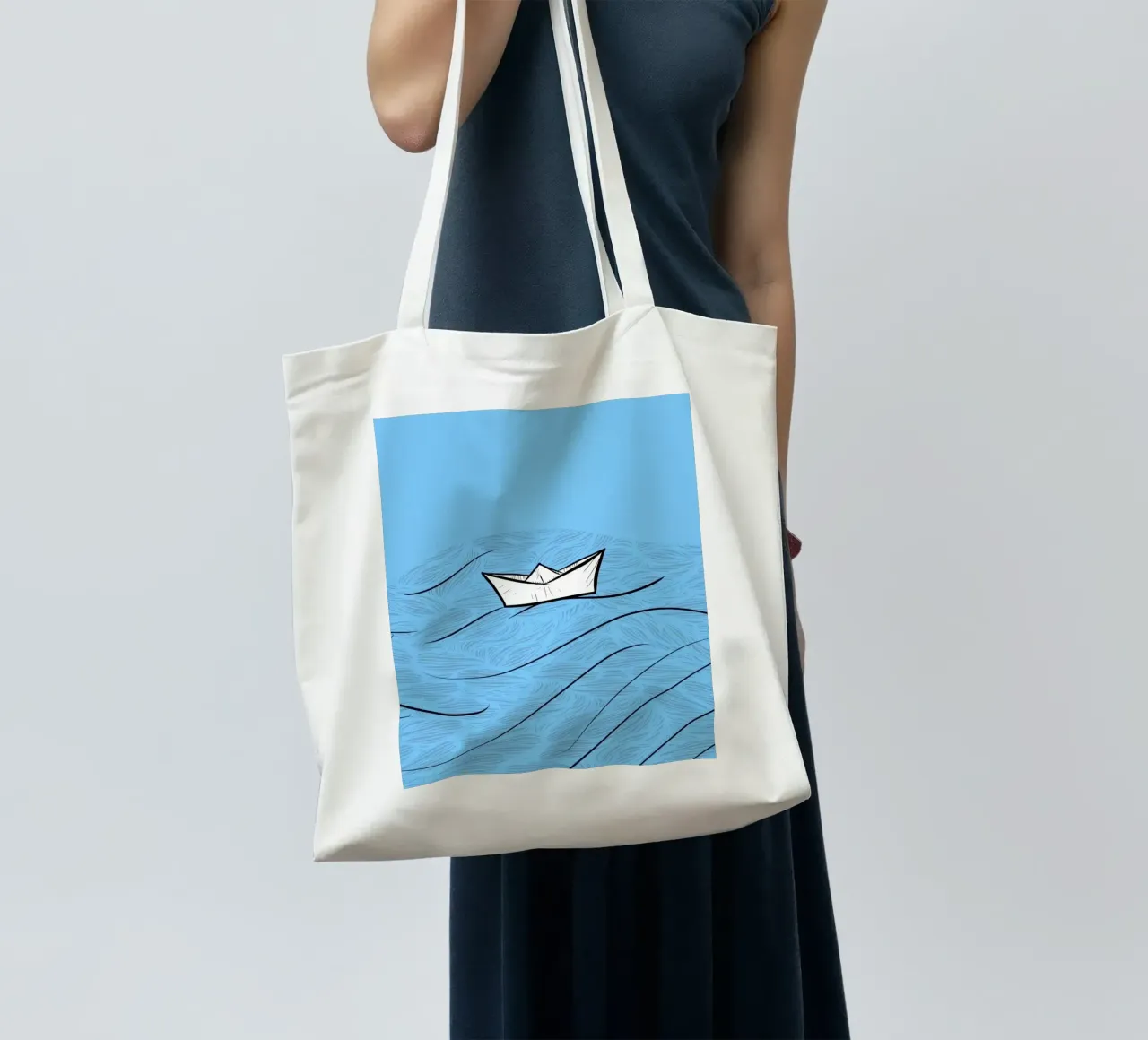 paper boat on waves borsa in juta da Fost