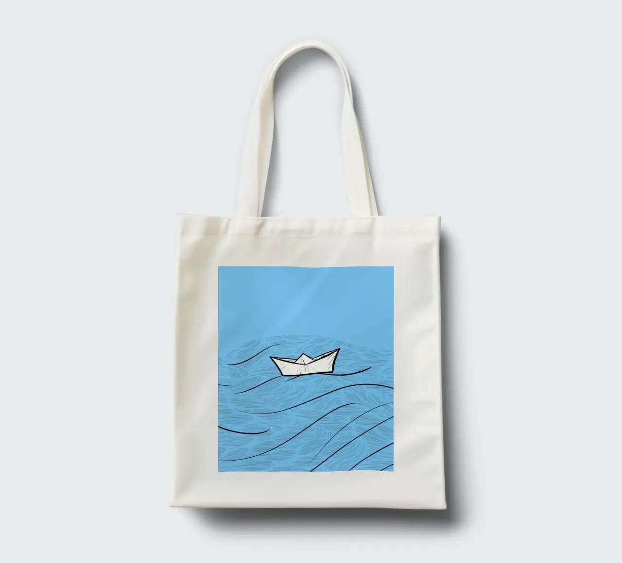 paper boat on waves borsa in juta da Fost