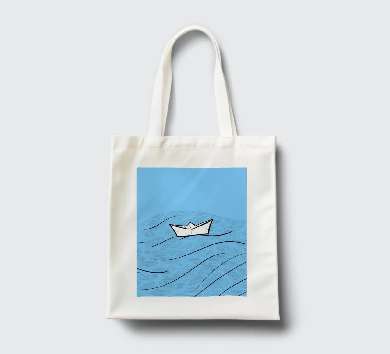 paper boat on waves borsa in juta da Fost