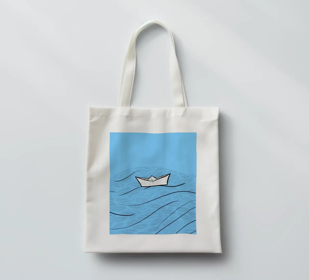 paper boat on waves borsa in juta da Fost
