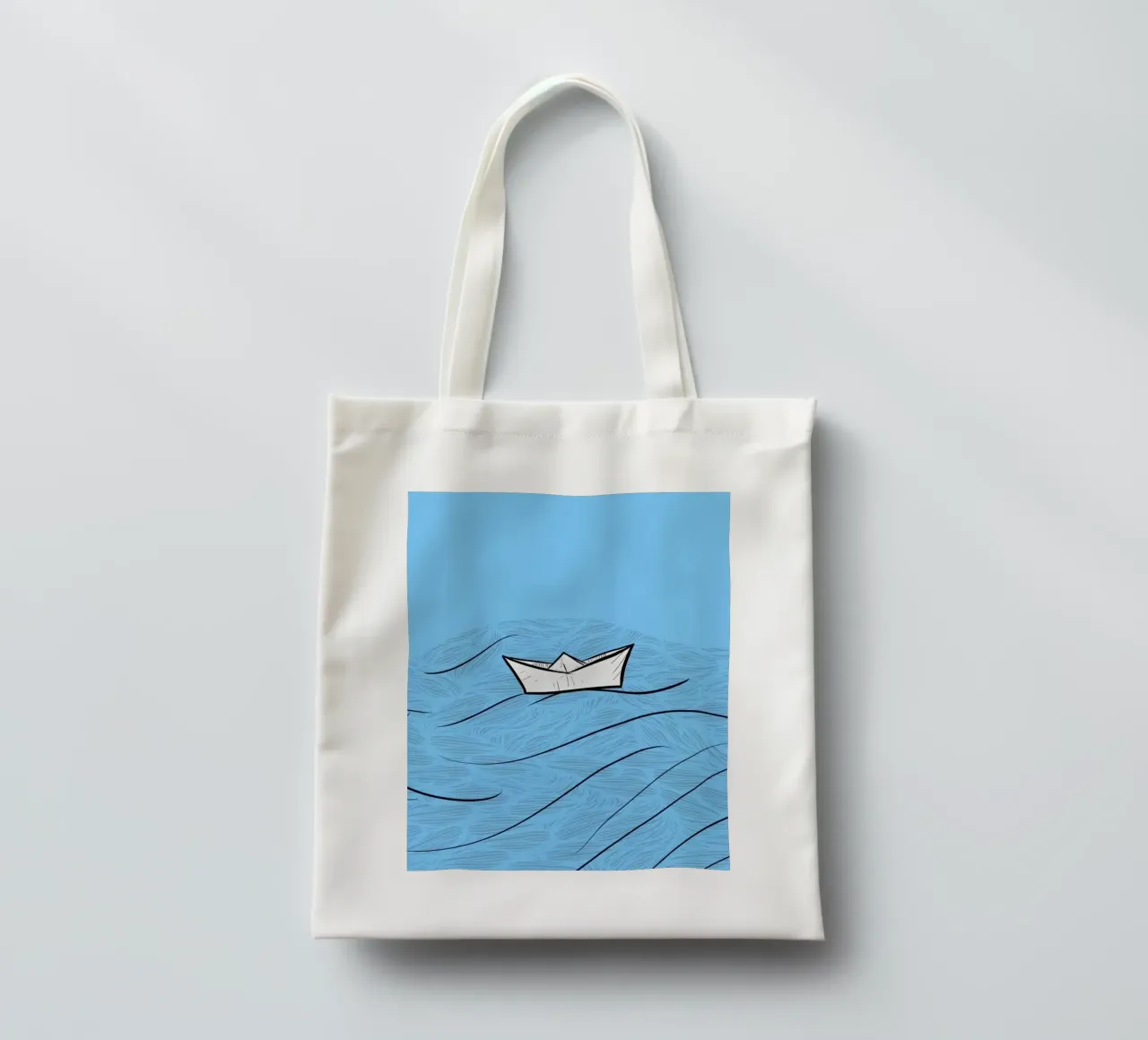 paper boat on waves borsa in juta da Fost