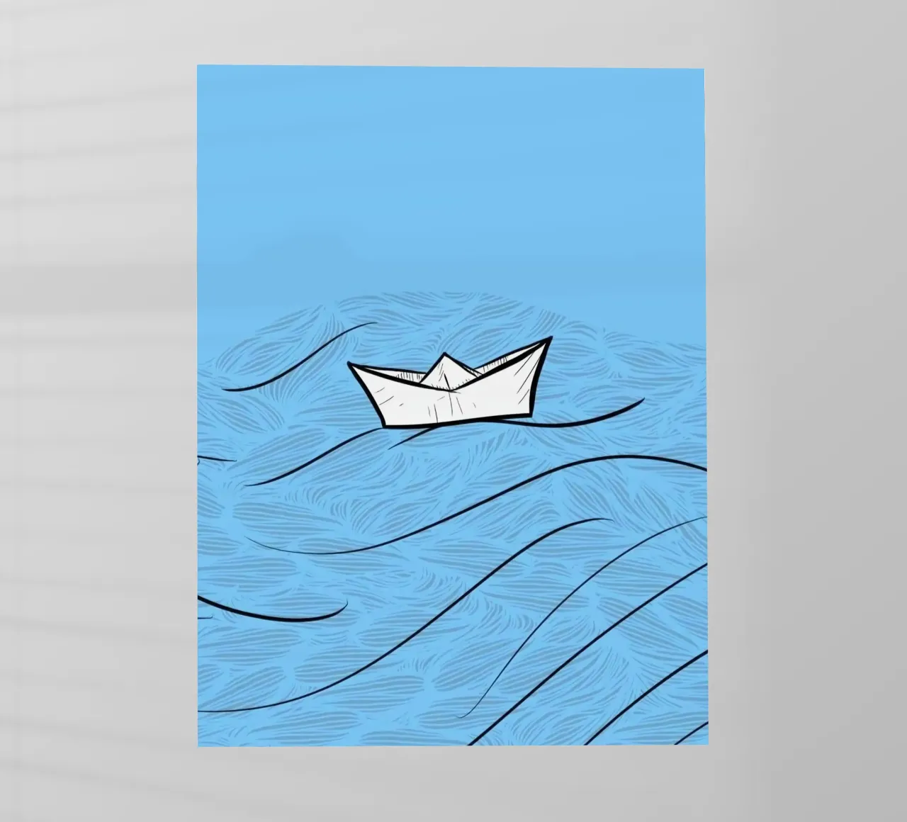 paper boat on waves pellicola backlit da Fost
