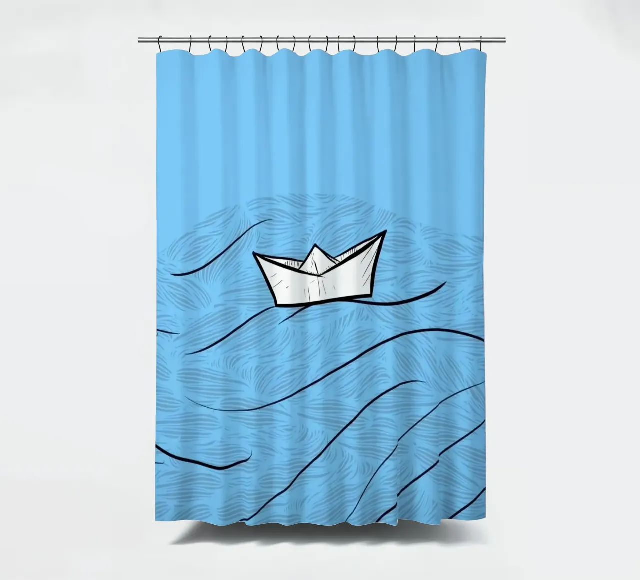 paper boat on waves tenda da doccia da Fost