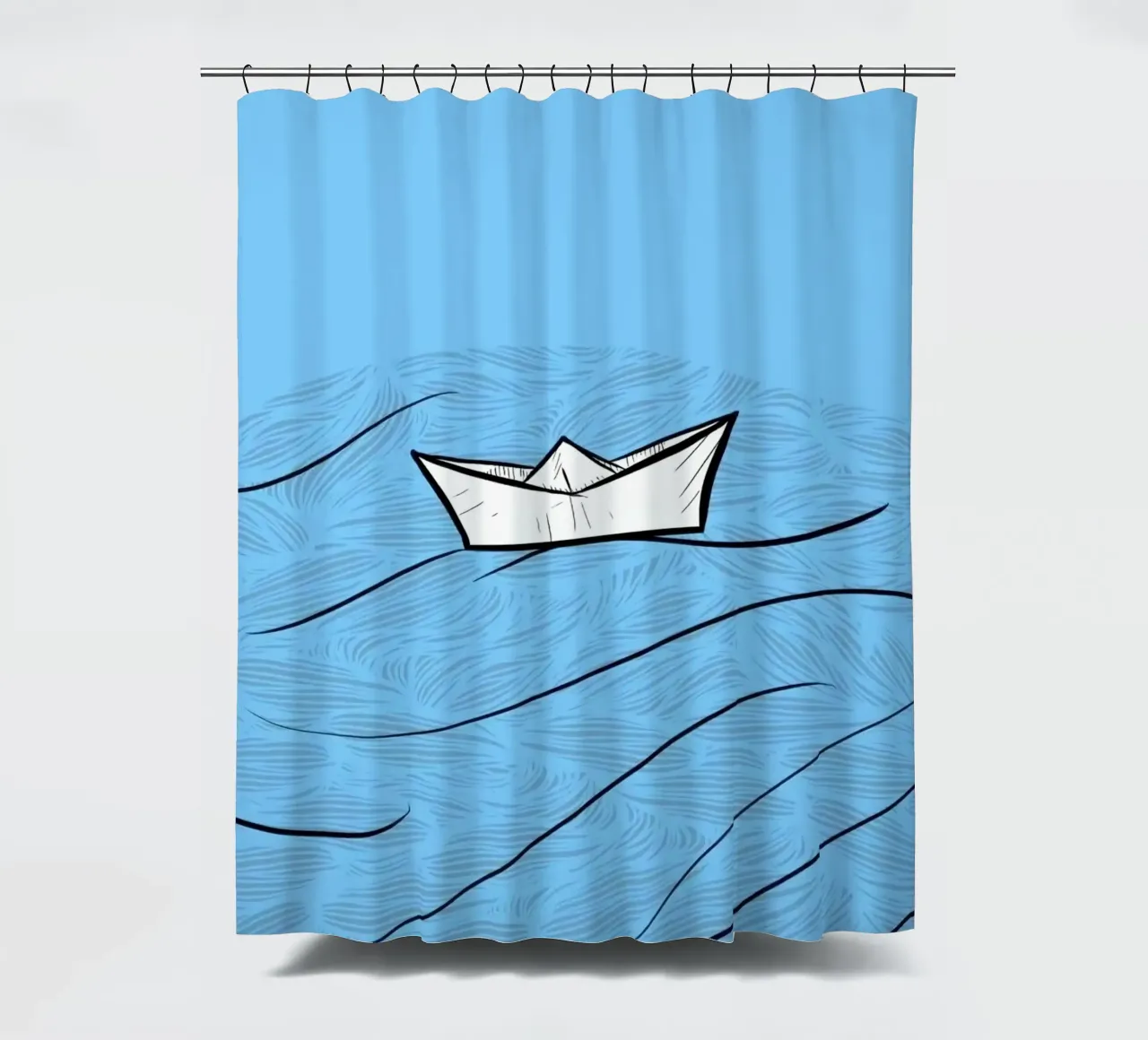 paper boat on waves tenda da doccia da Fost