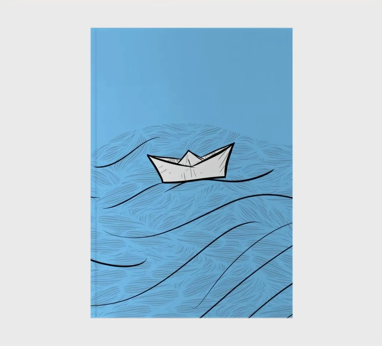 paper boat on waves notebook by Fost