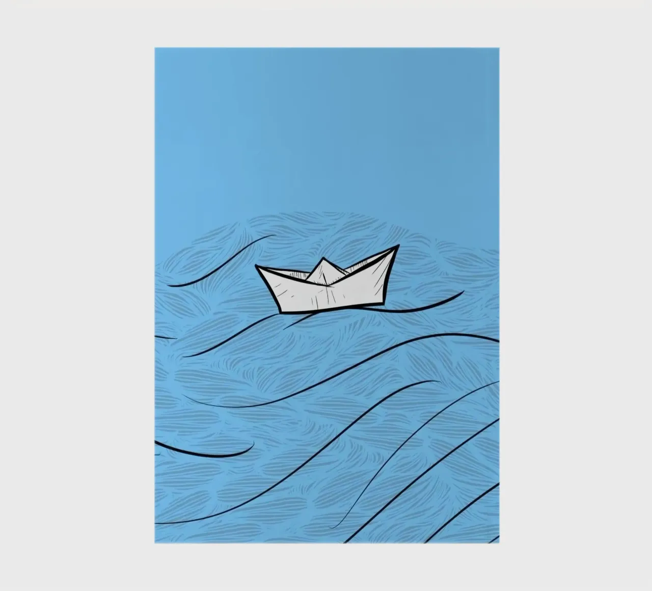 paper boat on waves notebook by Fost
