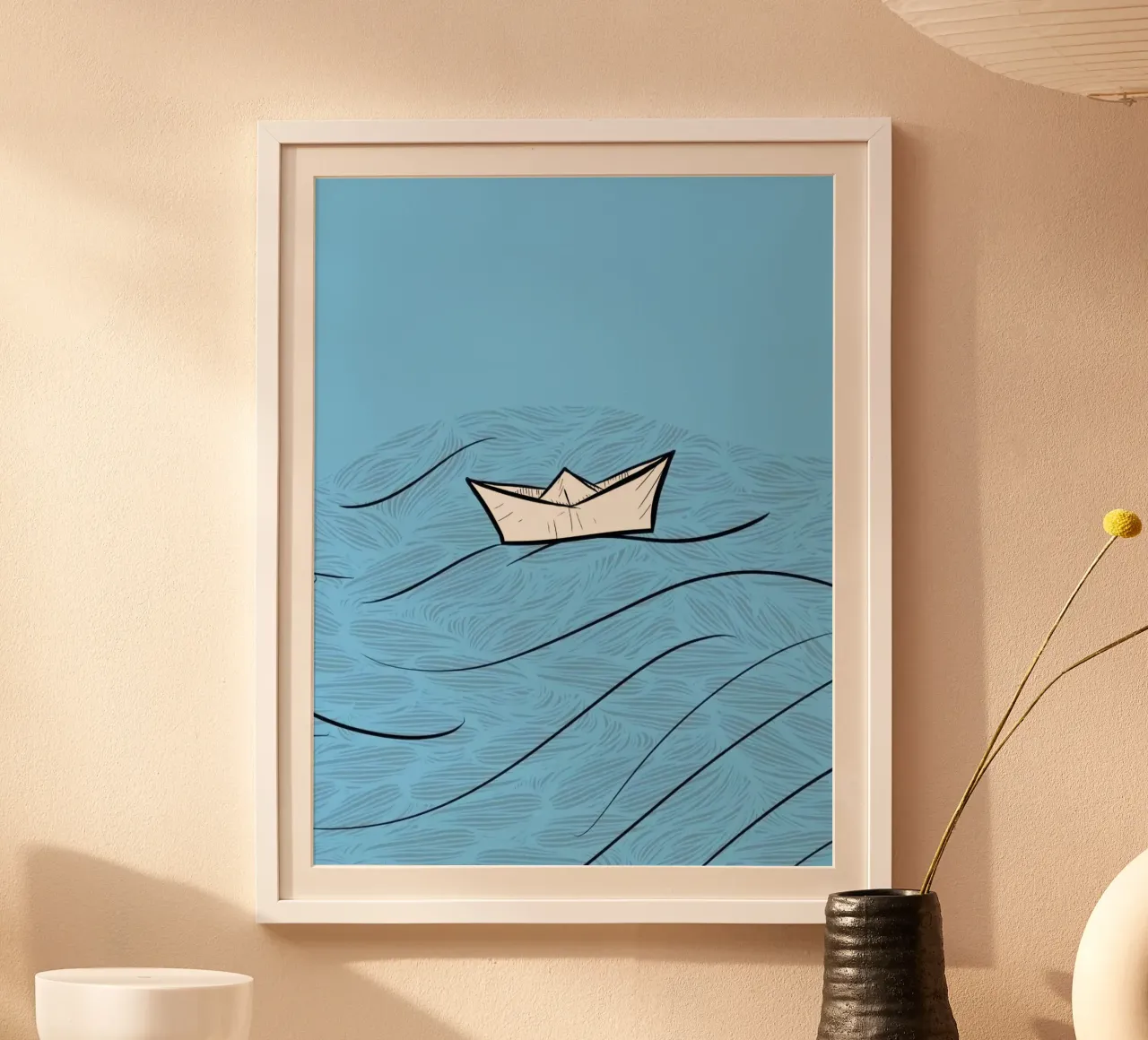 paper boat on waves carta hahnemühle da Fost